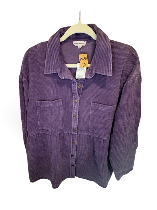 eesome Jackets & Blazers - eesome Purple Corduroy Utility Jacket